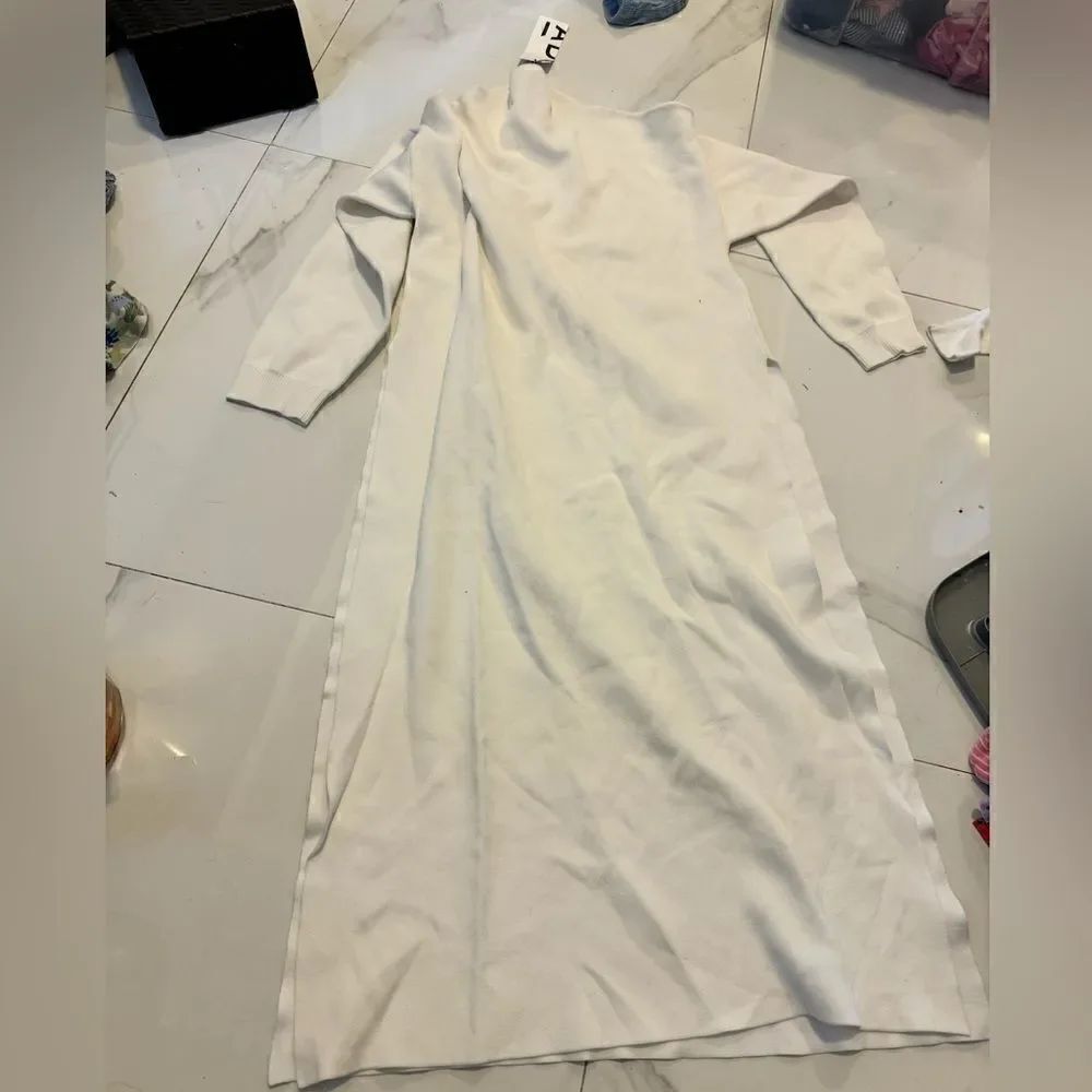 adolfo dominguez white turtleneck dress long sleeve #11